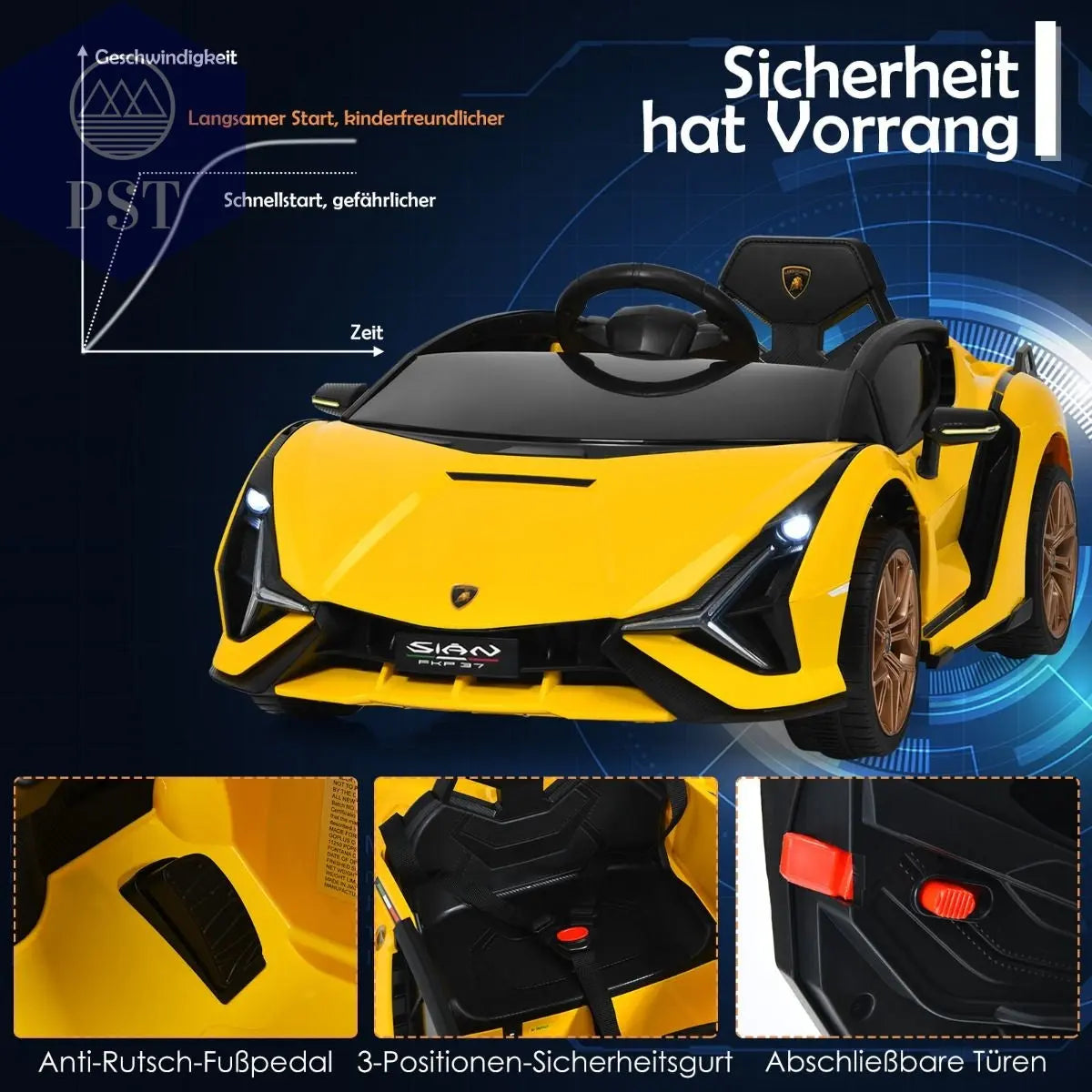 12V Kinderauto Sportwagen - Elektrofahrzeug fur Kinder PST PS Tradings Spielzeug PST PS Tradings PST PS Tradings 12V Kinderauto Sportwagen - Elektrofahrzeug fur Kinder Spielzeug