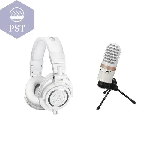Audio-Technica ATH-M50x Closed-Back Monitor Headphones (White) + Condenser Mic PST PS Tradings PST PS Tradings PST PS Tradings Audio-Technica ATH-M50x Closed-Back Monitor Headphones (White) + Condenser Mic