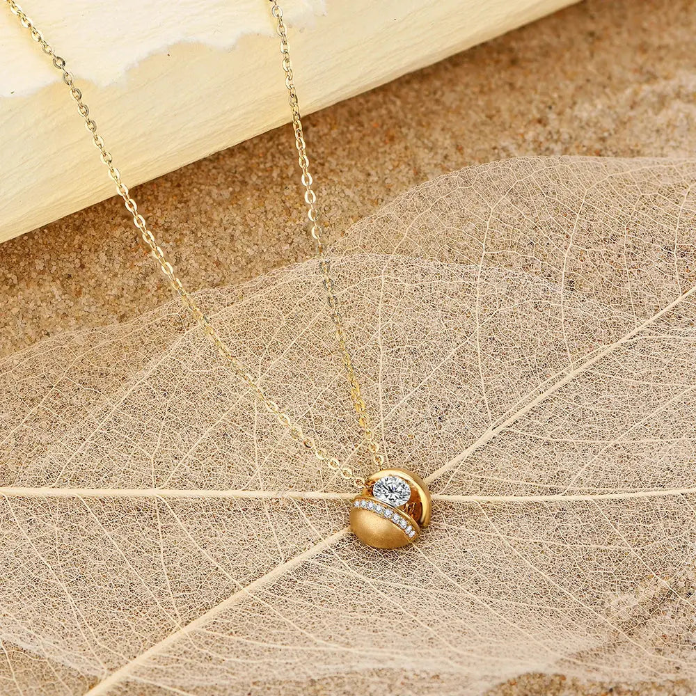 Gold Kette Solitär Anhänger Moissanite Round Cut 4.0mm Moissanite Pendant Solid 10K 14K 18K Gold Necklace