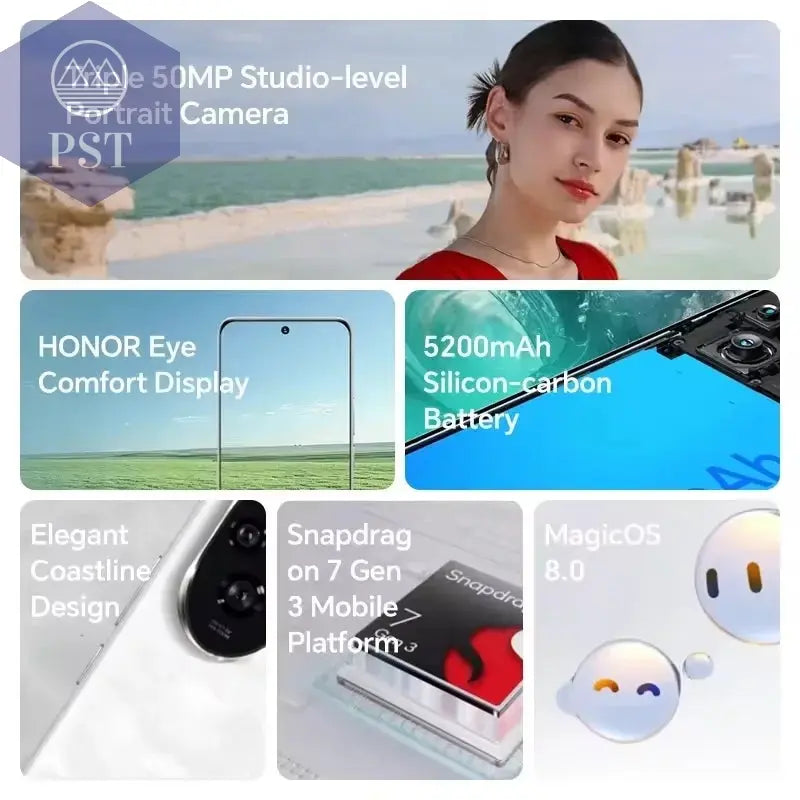 HONOR 200 5G Smartphone Snapdragon 7 Gen 3 Android 14 6.7'' AMOLED Display 5200Mah Akku Global Version Mobile Telefon PST PS Tradings PST PS Tradings PST PS Tradings