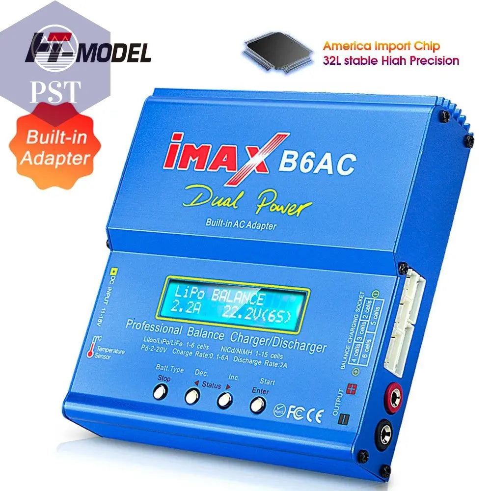 HTRC iMAX B6AC 80W 6A Lipo Charger Balancer For Nimh Nicd Lipo LiFe Li-ion Pb Battery LCD Screen Display RC Charger Discharge PST PS Tradings