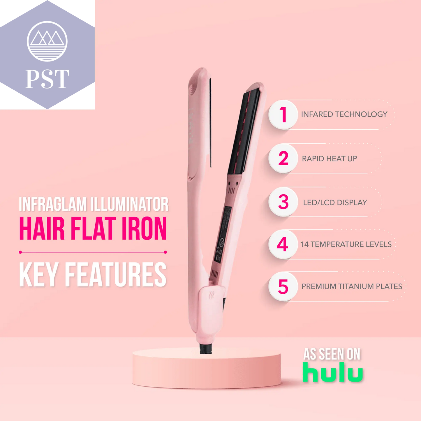 InfraGlam Hair Illuminator Iron PST PS Tradings Hair Styler Glätteisen PST PS Tradings PST PS Tradings InfraGlam Hair Illuminator Iron Hair Styler Glätteisen