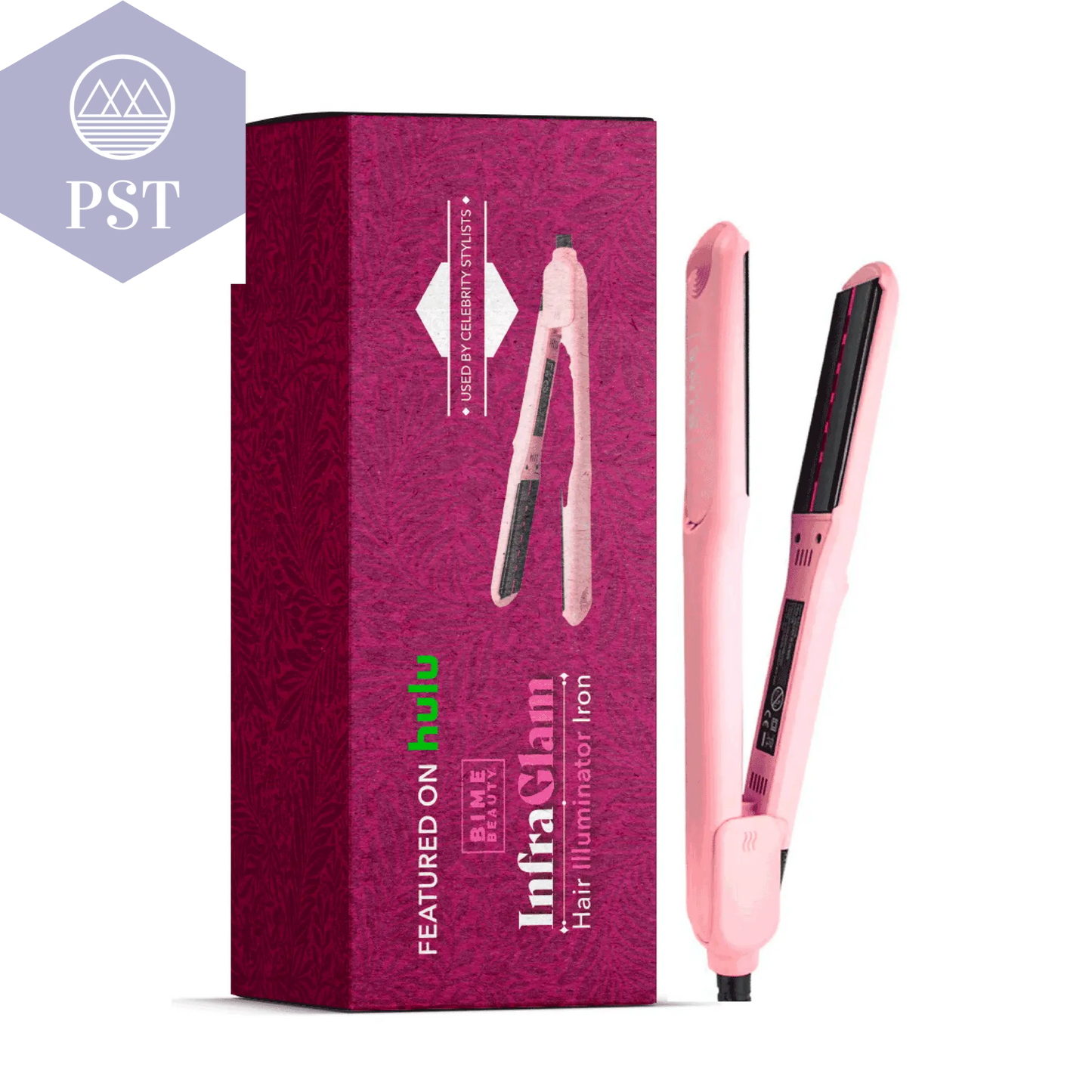 InfraGlam Hair Illuminator Iron PST PS Tradings Hair Styler Glätteisen PST PS Tradings Pink PST PS Tradings InfraGlam Hair Illuminator Iron Hair Styler Glätteisen