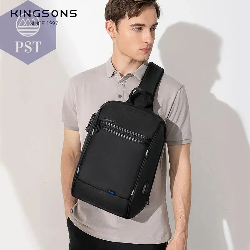 Kingsons/Vgoal Anti-theft Waterproof Single Shoulder Backpack For Men Laptop 14/13.3 inch W/ USB Charging Port&TSA Customs Lock - PST PS Tradings