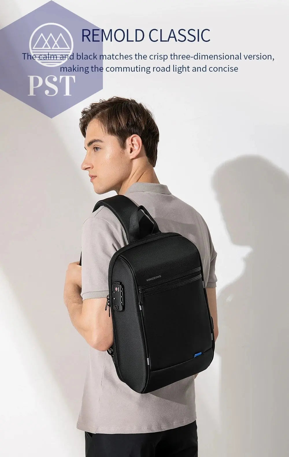 Kingsons/Vgoal Anti-theft Waterproof Single Shoulder Backpack For Men Laptop 14/13.3 inch W/ USB Charging Port&TSA Customs Lock - PST PS Tradings