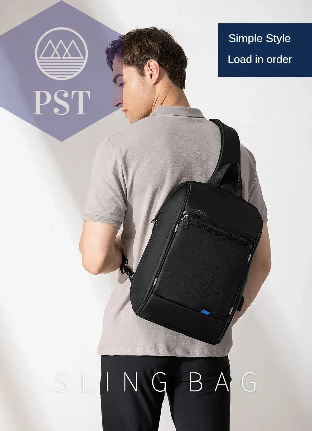 Kingsons/Vgoal Anti-theft Waterproof Single Shoulder Backpack For Men Laptop 14/13.3 inch W/ USB Charging Port&TSA Customs Lock - PST PS Tradings