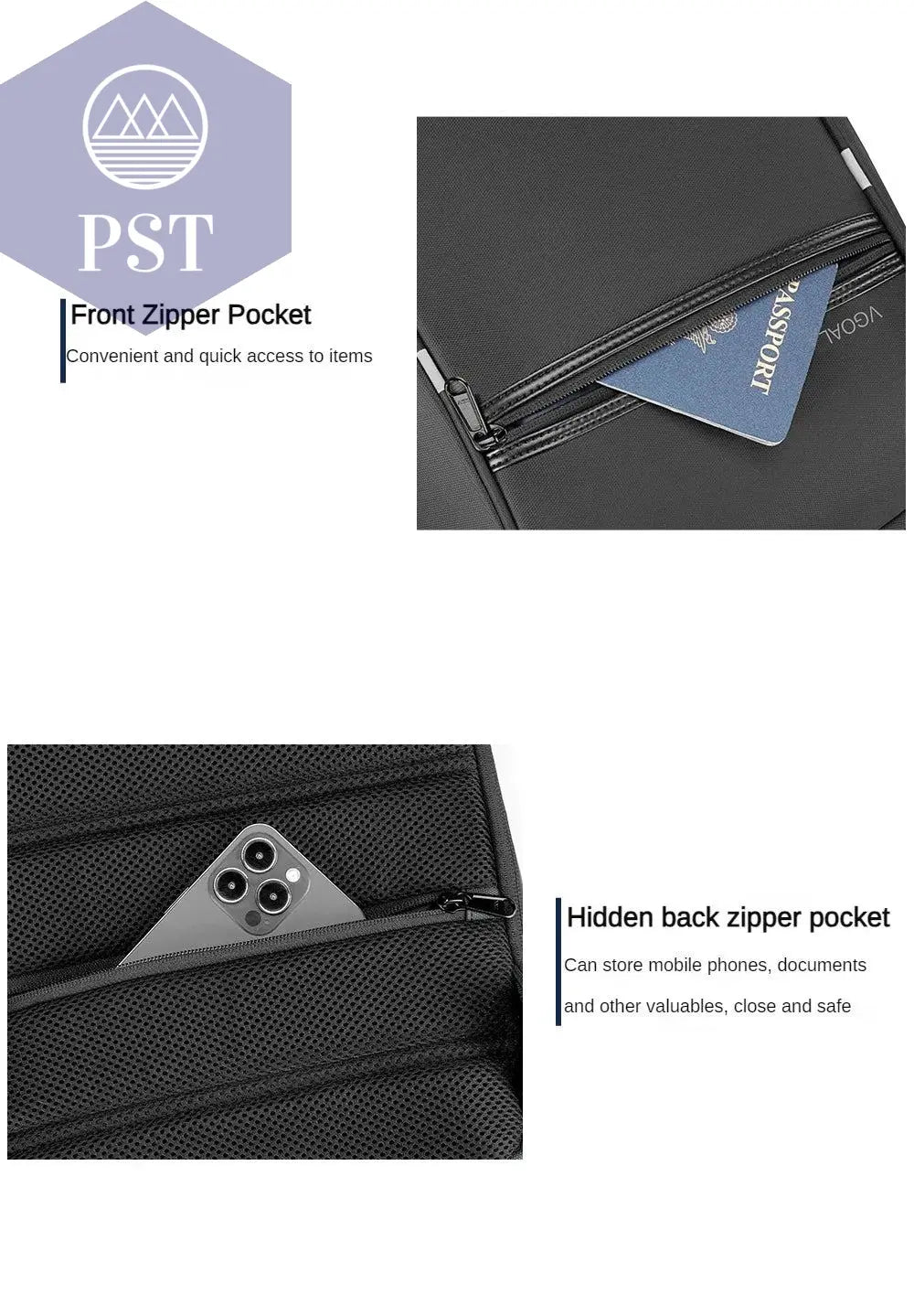 Kingsons/Vgoal Anti-theft Waterproof Single Shoulder Backpack For Men Laptop 14/13.3 inch W/ USB Charging Port&TSA Customs Lock - PST PS Tradings