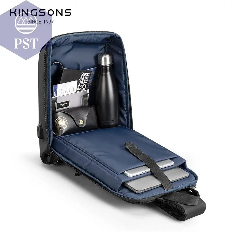 Kingsons/Vgoal Anti-theft Waterproof Single Shoulder Backpack For Men Laptop 14/13.3 inch W/ USB Charging Port&TSA Customs Lock - PST PS Tradings