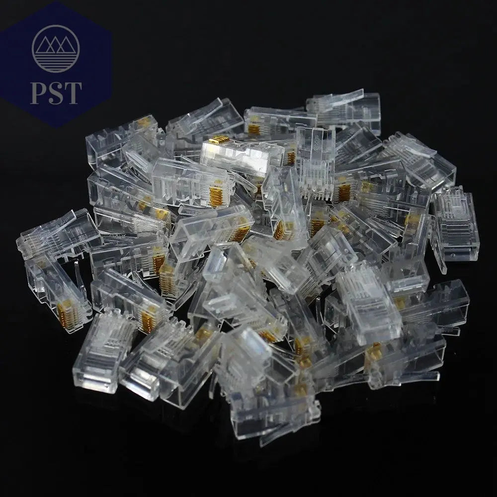 OULLX 20/50/100PCS RJ45 Ethernet Cables Module Plug Network Connector RJ-45 Crystal Heads Cat5 Cat5e Gold Plated Network Cable - PST PS Tradings