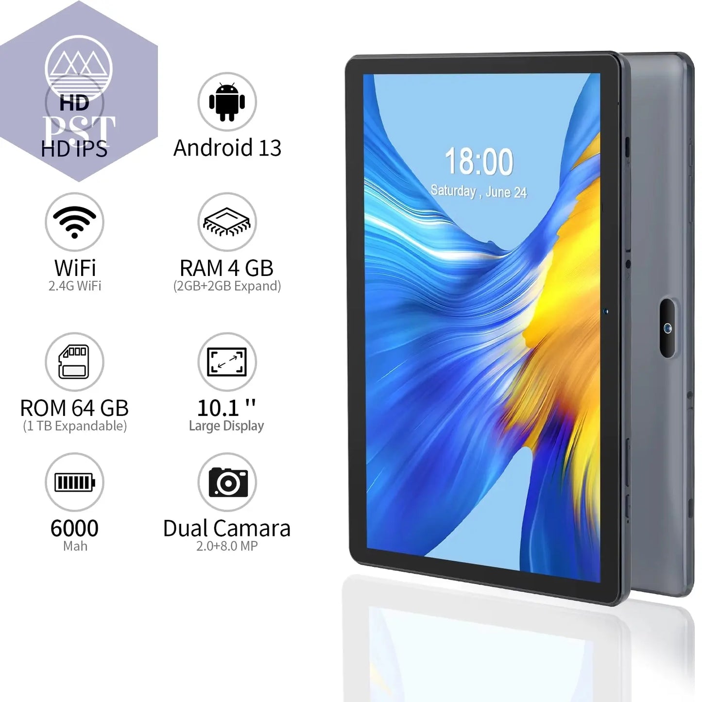 PRITOM 10 Inch Tablet PC with SIM Slot Android 13 64 GB Quad Core Touch Screen Wifi GPS Support 3G Phone Call PST PS Tradings tablet PST PS Tradings PST PS Tradings PRITOM 10 Inch Tablet PC with SIM Slot Android 13 64 GB Quad Core Touch Screen Wifi GPS Support 3G Phone Call tablet