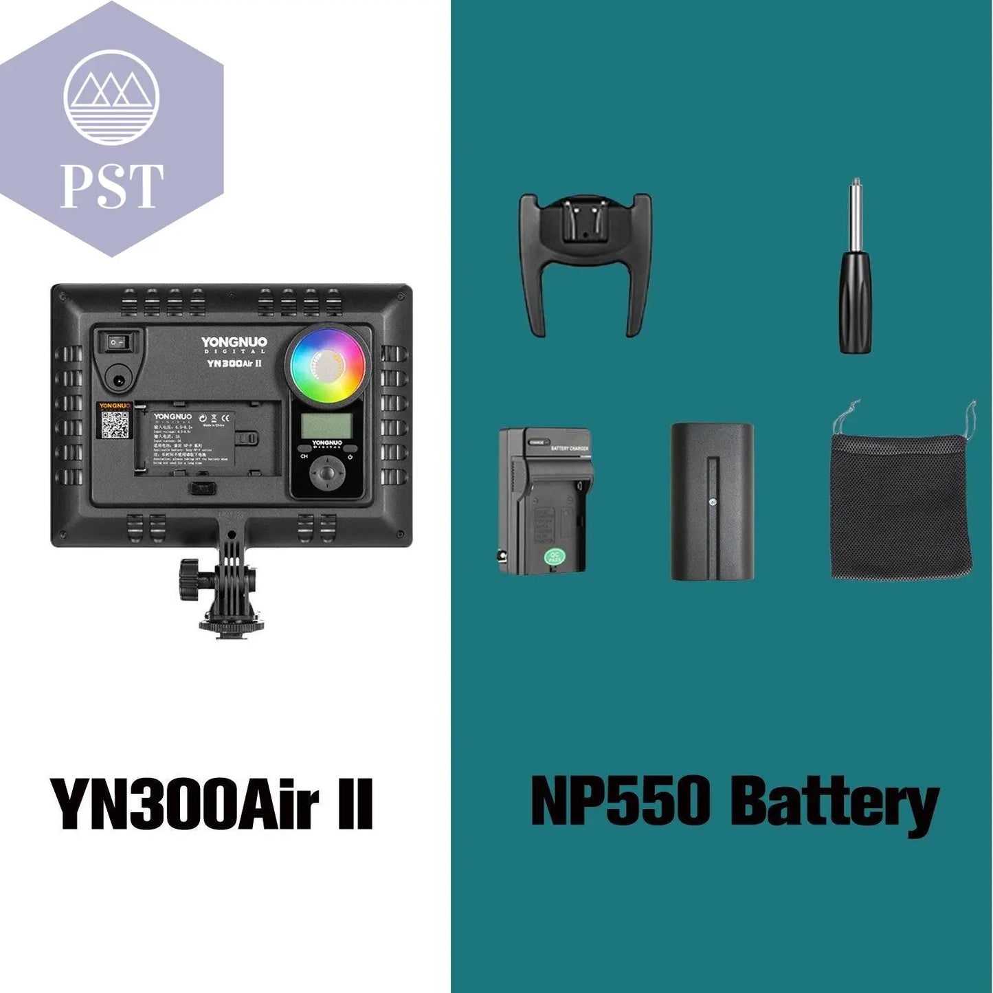 RGB Adjustable LED Camera Light with Adapter 3 PST PS Tradings