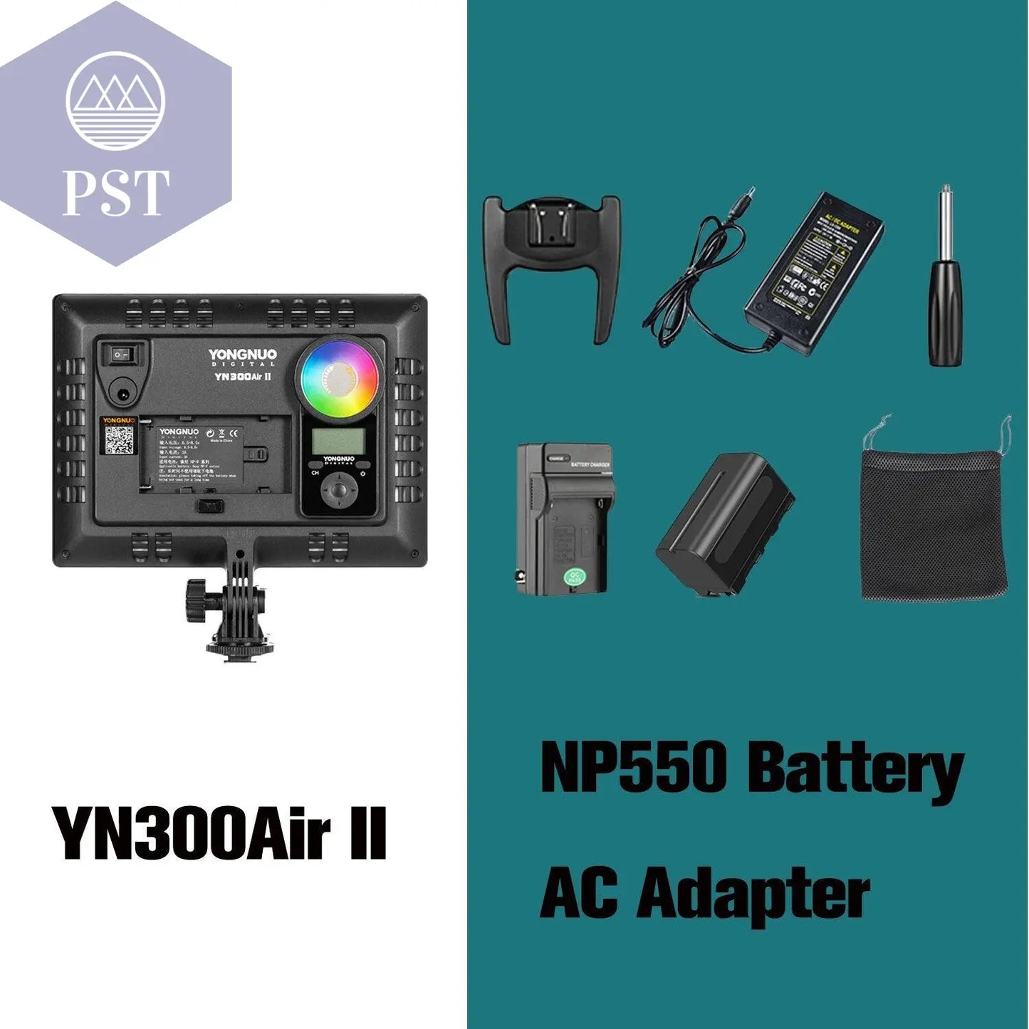 RGB Adjustable LED Camera Light with Adapter 5 PST PS Tradings