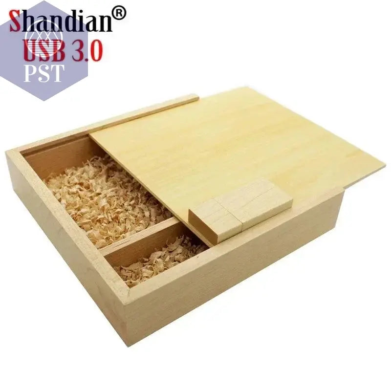 SHANDIAN Wood Album Style High Speed USB 3.0 4GB 8GB 16GB Fashion Gift 32GB 64GB USB+BOX Wedding Photography Free Custom LOGO - PST PS Tradings
