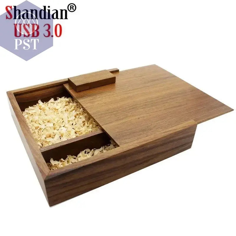 SHANDIAN Wood Album Style High Speed USB 3.0 4GB 8GB 16GB Fashion Gift 32GB 64GB USB+BOX Wedding Photography Free Custom LOGO - PST PS Tradings