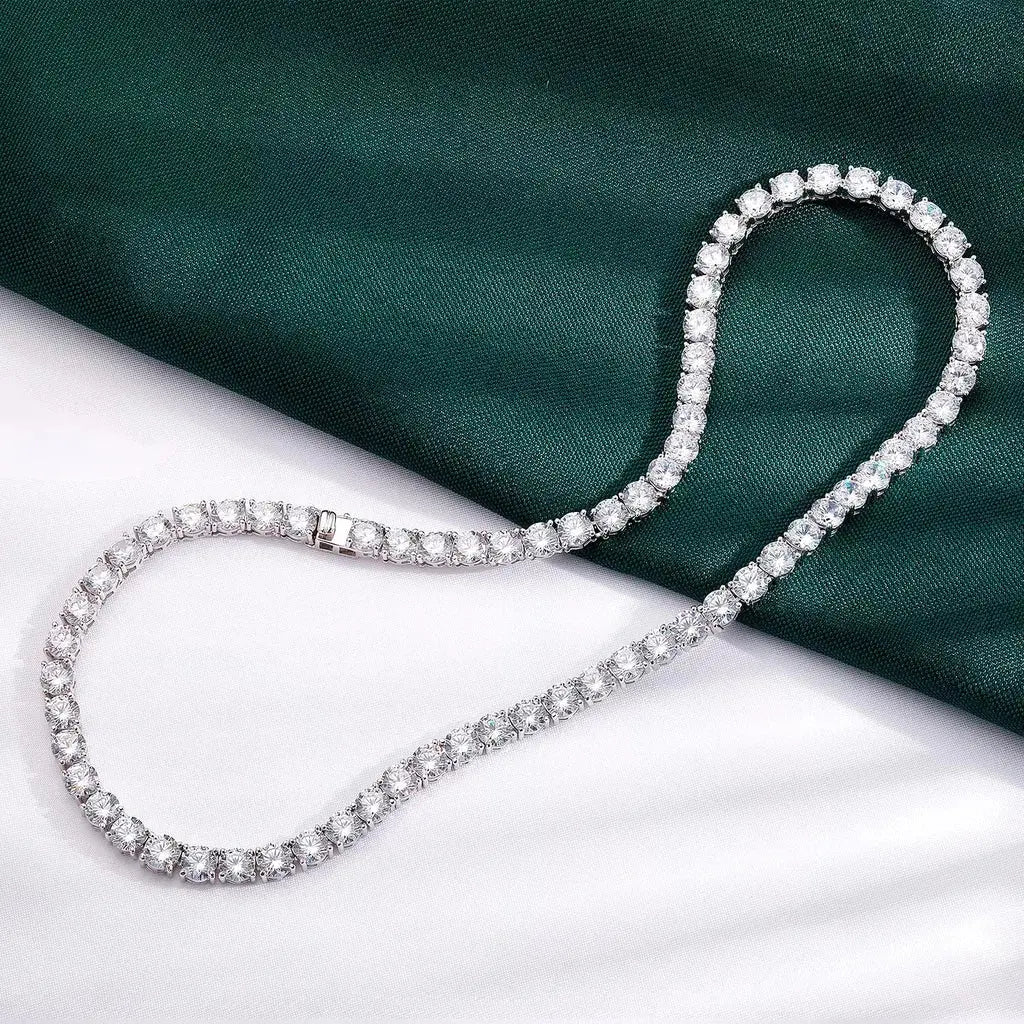 Silber Kette Moissanite Diamond Tennis Chain Necklace 925 Sterling Silver Necklaces Jewelry PS-Tradings PST PS Tradings