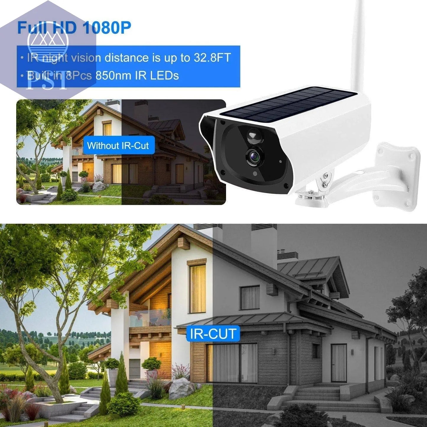 1080P Solar Powered WiFi IP Camera Two-Way Intercom Security Surveillance Camera - Property & Safety Tradings