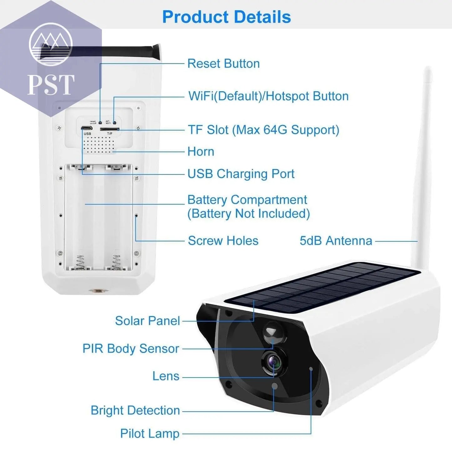 1080P Solar Powered WiFi IP Camera Two-Way Intercom Security Surveillance Camera - Property & Safety Tradings