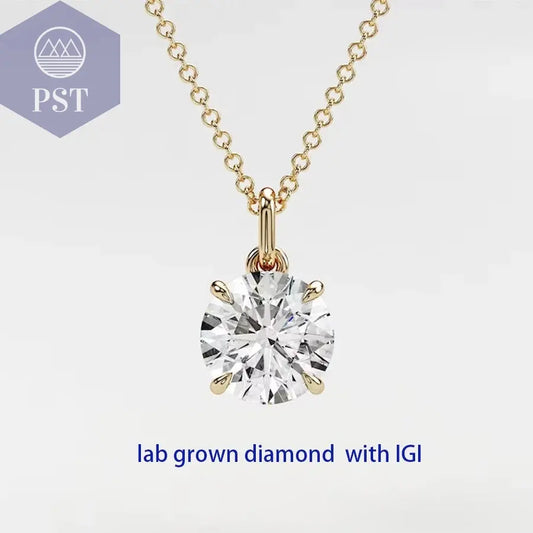 14k Gelbgold Solitär Halskette mit Diamant 1,0ct PST PS Tradings  PST PS Tradings  PST PS Tradings 14k Gelbgold Solitär Halskette mit Diamant 1,0ct