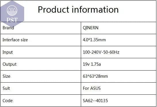 19V 1.75A 33W 4.0*1.35mm AC Laptop Charger Power Adapter For ASUS ADP-33AW S200E X202E X201E Q200 S200L S220 X453M F453 X403M - PST PS Tradings