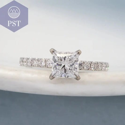 1ct Prinzess Schliff Diamant Ring 14K Gold PST PS Tradings Ringe PST PS Tradings  PST PS Tradings 1ct Prinzess Schliff Diamant Ring 14K Gold Ringe