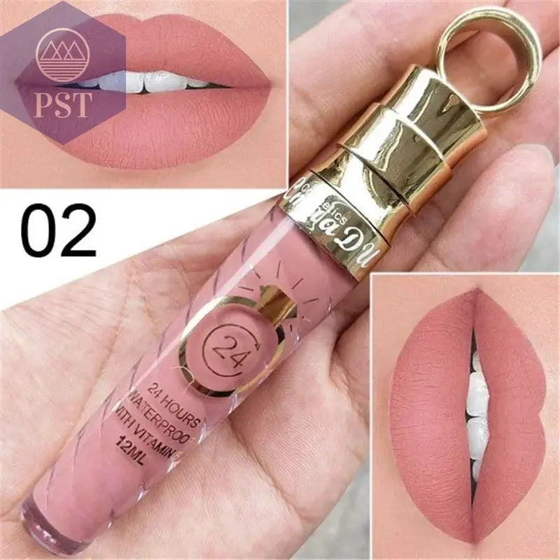 20 Colors Lipstick Waterproof Long Lasting Matte+Shimmer Mental Beauty Lip Gloss Nude Glitter Lip Gloss Beauty Sexy Lip Tint       PST PS Tradings