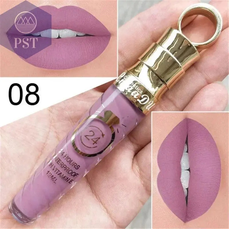 20 Colors Lipstick Waterproof Long Lasting Matte+Shimmer Mental Beauty Lip Gloss Nude Glitter Lip Gloss Beauty Sexy Lip Tint       PST PS Tradings