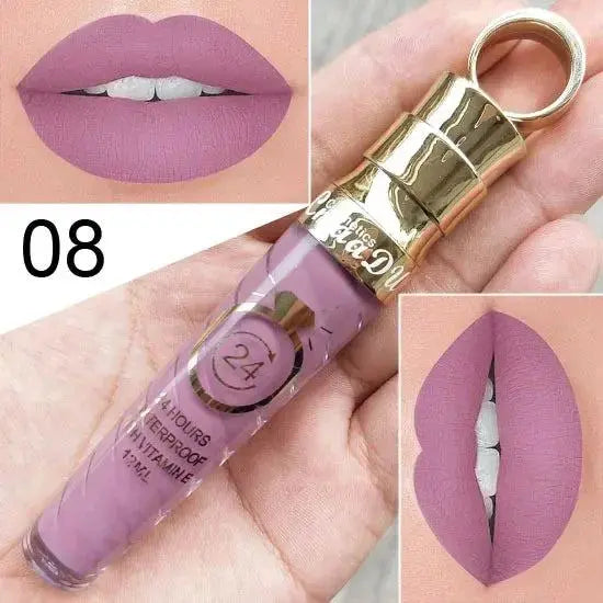 20 Colors Lipstick Waterproof Long Lasting Matte+Shimmer Mental Beauty Lip Gloss Nude Glitter Lip Gloss Beauty Sexy Lip Tint       PST PS Tradings