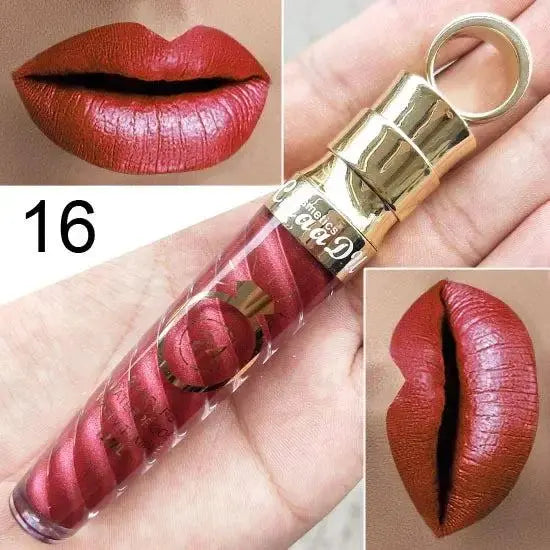 20 Colors Lipstick Waterproof Long Lasting Matte+Shimmer Mental Beauty Lip Gloss Nude Glitter Lip Gloss Beauty Sexy Lip Tint       PST PS Tradings