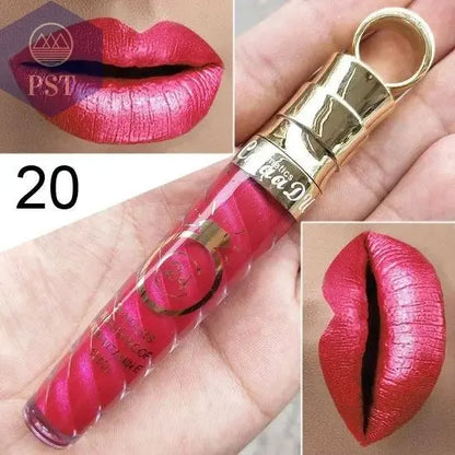 20 Colors Lipstick Waterproof Long Lasting Matte+Shimmer Mental Beauty Lip Gloss Nude Glitter Lip Gloss Beauty Sexy Lip Tint       PST PS Tradings