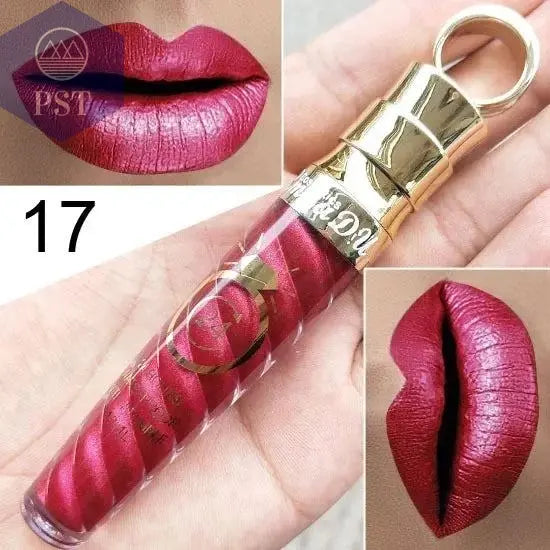 20 Colors Lipstick Waterproof Long Lasting Matte+Shimmer Mental Beauty Lip Gloss Nude Glitter Lip Gloss Beauty Sexy Lip Tint       PST PS Tradings