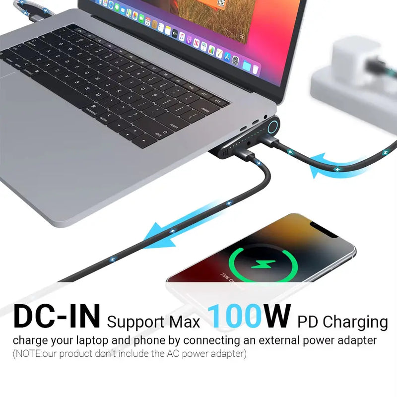 Magbac USB C Docking Station Thunderbolt HDMI DP Ethernet SD TF PD 100W Power Delivery Dock Laptop Lenovo Dell HP