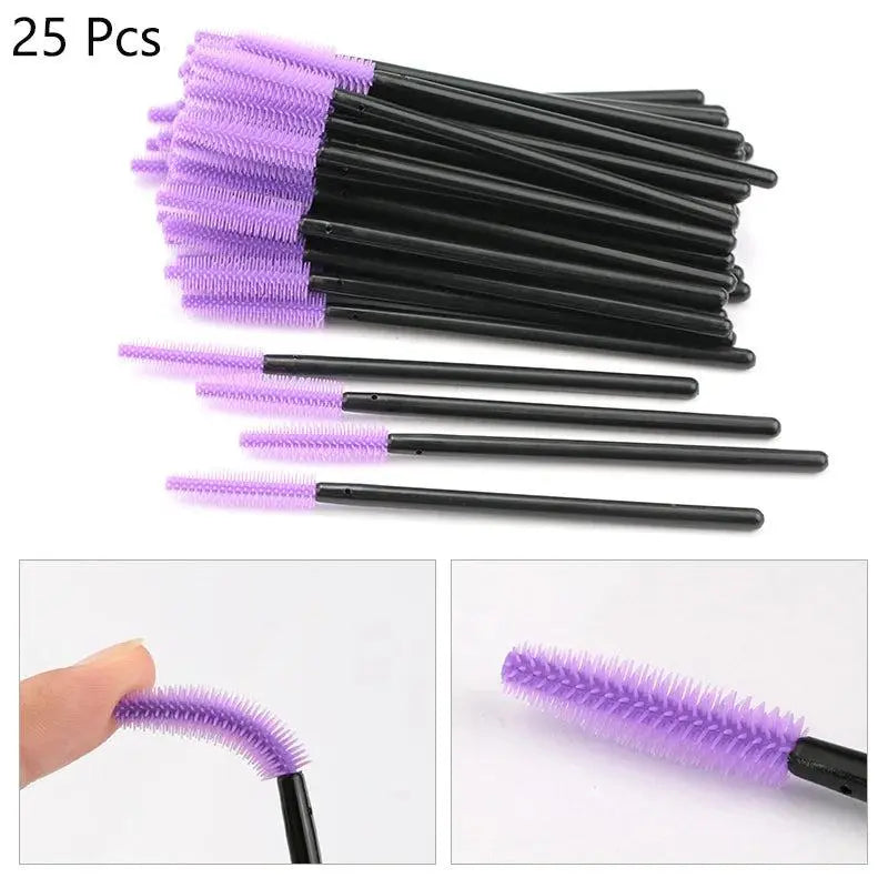 25/50pcs Disposable Eyelash Brush Eyelashes Extension Tools Silicone Gel Material Eyebrow Brushes Mascara Wands Applicator Women       PST PS Tradings