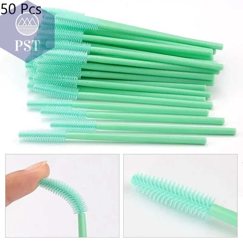 25/50pcs Disposable Eyelash Brush Eyelashes Extension Tools Silicone Gel Material Eyebrow Brushes Mascara Wands Applicator Women       PST PS Tradings