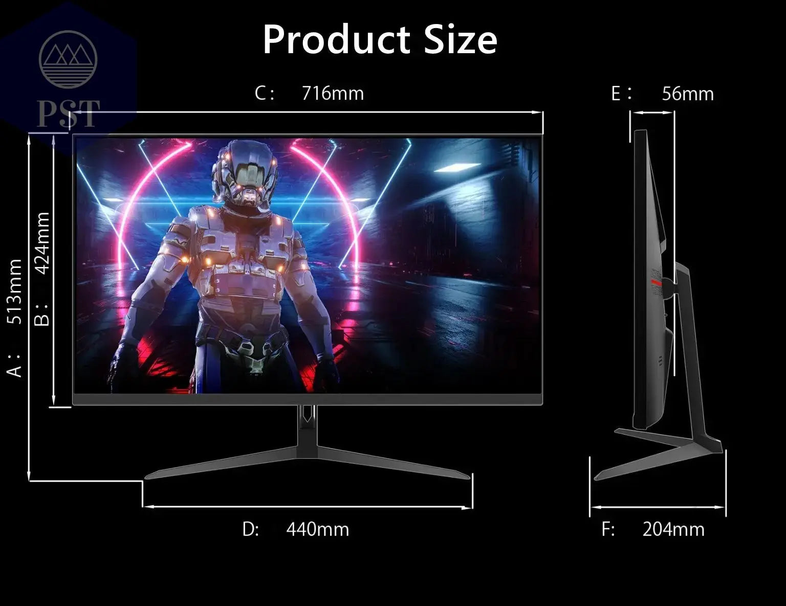 32 Zoll Gaming Monitor 2K Display 165Hz IPS Panel PST PS Tradings Monitore PST PS Tradings  PST PS Tradings