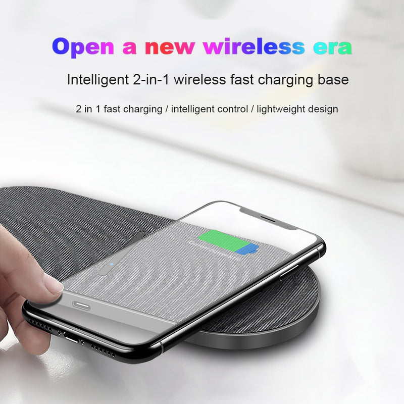 2 in 1 Dual Wireless Fast Charging Pad Schnell Lader kabellos - 001 -004- PST PS Tradings