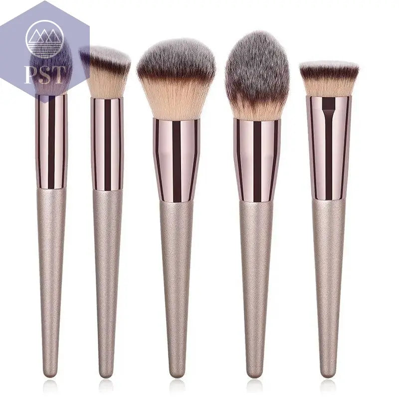 4/10pcs Champagne makeup brushes set for cosmetic foundation powder blush eyeshadow kabuki blending make up brush beauty tool - Property & Safety Tradings