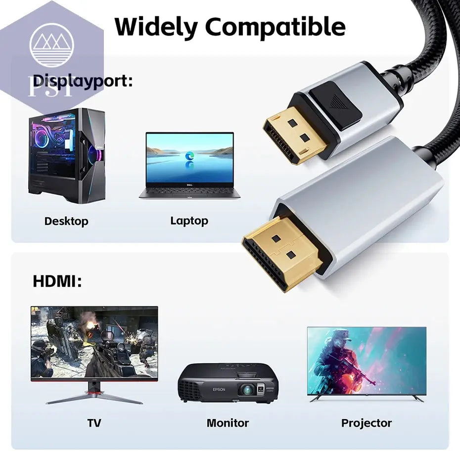 4K Displayport Zu Hdmi-Kabel 144Hz Dp Zu HDMI 4K 60Hz Kabel Displayport in Zu HDMI 2,0 Aus Für NVIDIA HP Dell Asus Lenovo PC PST PS Tradings  PST PS Tradings  PST PS Tradings