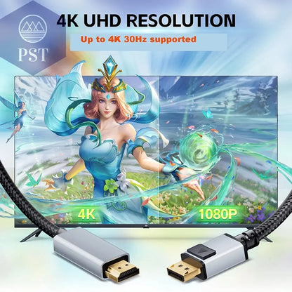 4K Displayport Zu Hdmi-Kabel 144Hz Dp Zu HDMI 4K 60Hz Kabel Displayport in Zu HDMI 2,0 Aus Für NVIDIA HP Dell Asus Lenovo PC PST PS Tradings  PST PS Tradings  PST PS Tradings