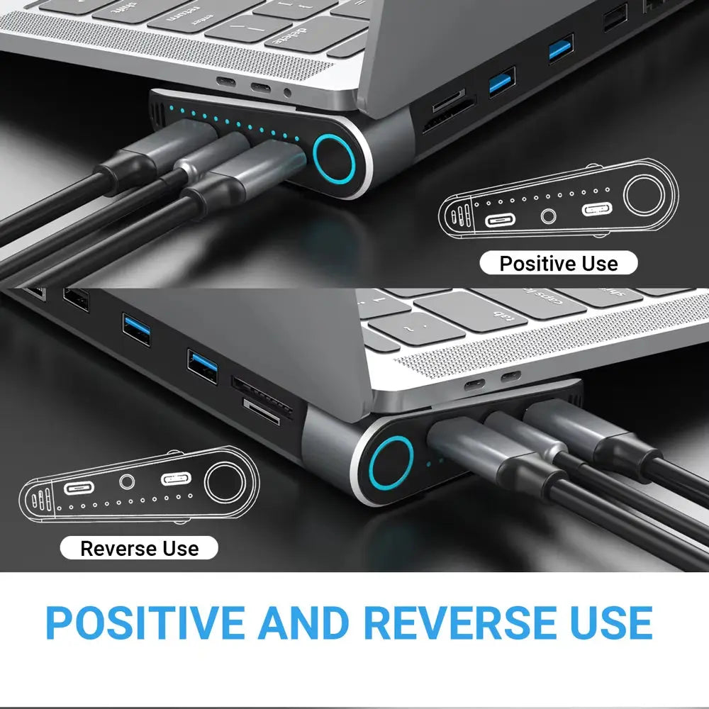 Magbac USB C Docking Station Thunderbolt HDMI DP Ethernet SD TF PD 100W Power Delivery Dock Laptop Lenovo Dell HP