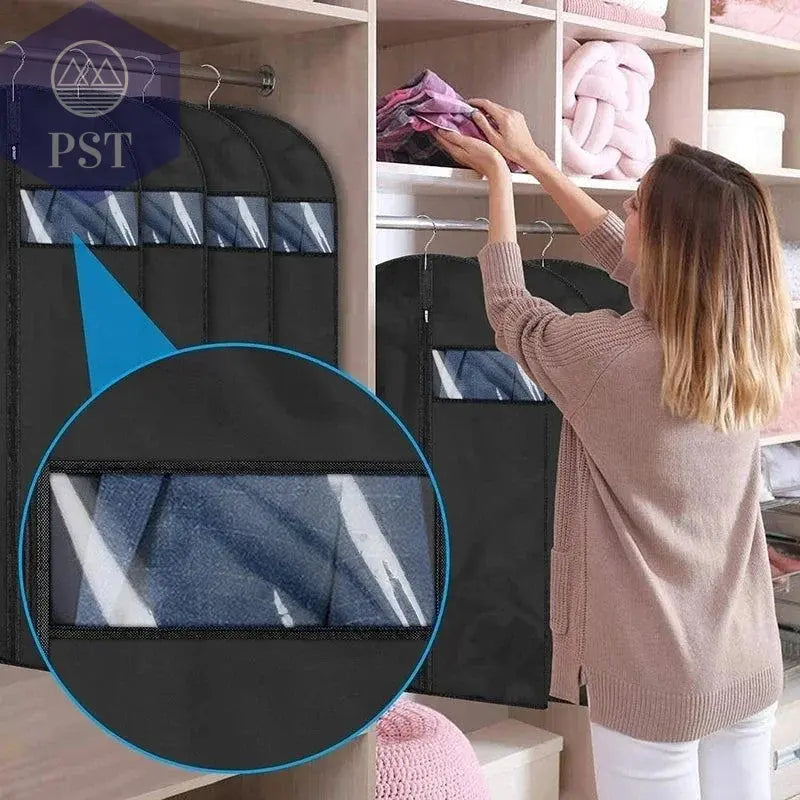 5PCS Dustproof Clothing Covers Waterproof Clothes Dust Cover Coat Suit Dress Protector Hanging Garment Bags Closet Organizer - PST PS Tradings