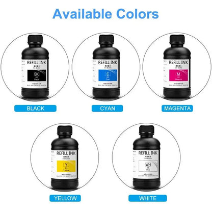 5×250ML LED UV Ink For DX4 DX5 DX6 DX7 DX10 TX800 XP600 Printhead For Epson 1390 L800 L1800 L805 R1800 R1900 UV Flatbed Printer - Property & Safety Tradings