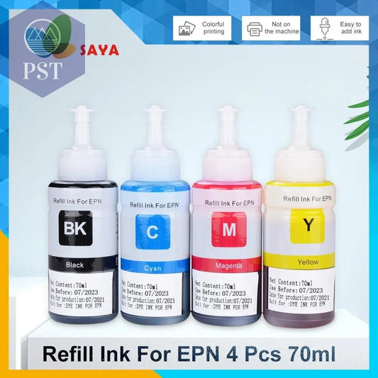 664 Refill dye ink For Epson L100 L110 L210 L120 L220 L310 L355 L362 L366 L365 L380 L486 L800 L805 L810 ET-2650 Printer 4 Colors - PST PS Tradings