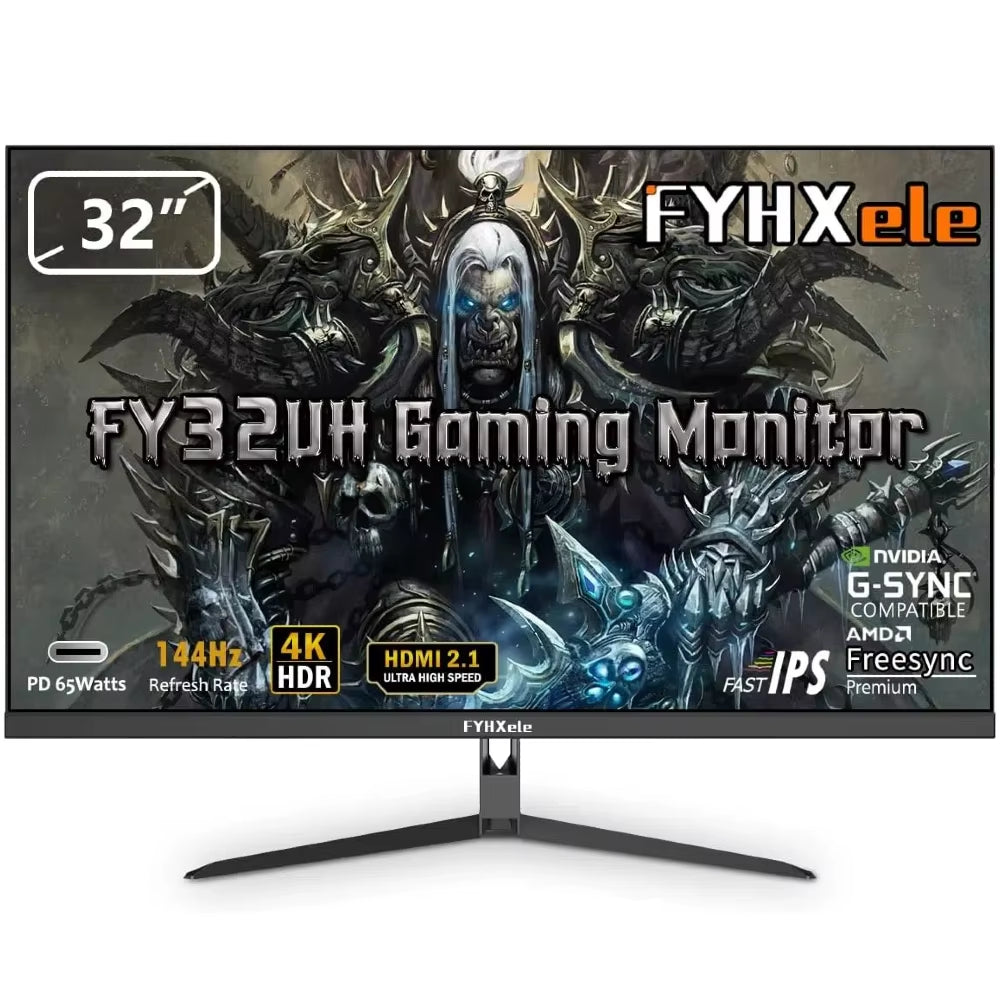 32-Zoll-Computermonitor 4K 144 Hz 1080P 75 Hz IPS Gaming 1 Ms Reaktion Adaptive-Sync VESA 100*100 Montage 178 ° 100 % Srgb HDMI 2.1