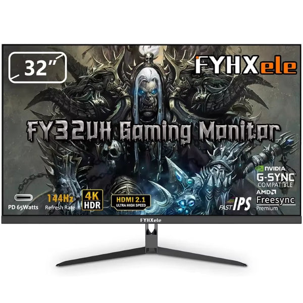 32-Zoll-Computermonitor 4K 144 Hz 1080P 75 Hz IPS Gaming 1 Ms Reaktion Adaptive-Sync VESA 100*100 Montage 178 ° 100 % Srgb HDMI 2.1