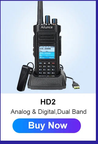 Ailunce HD1 DMR Digitales Walkie-Talkie, Amateurfunk, große Reichweite, Zwei-Wege-Radio, Walkie-Talkie, GPS, VHF, UHF, Dualband-Transceiver