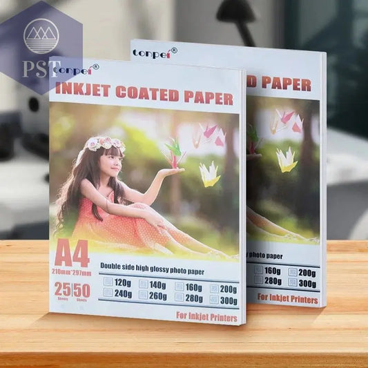 A4 Double Side High Glossy Inkjet Coated Paper For Use In Making Menu Cover Brochures Photo Picture 25sheets 8.3inch*11.7inch - PST PS Tradings