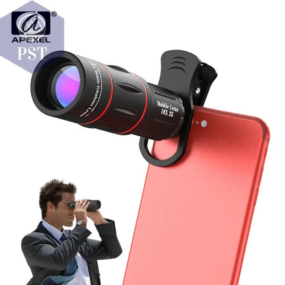 APEXEL Universal 18x25 Monokular Zoom HD Optisches Handyobjektiv Beobachtungsvermessung 18X Teleobjektiv mit Stativ für Smartphone  Cellphones & Telecommunications - Cellphones     PST PS Tradings