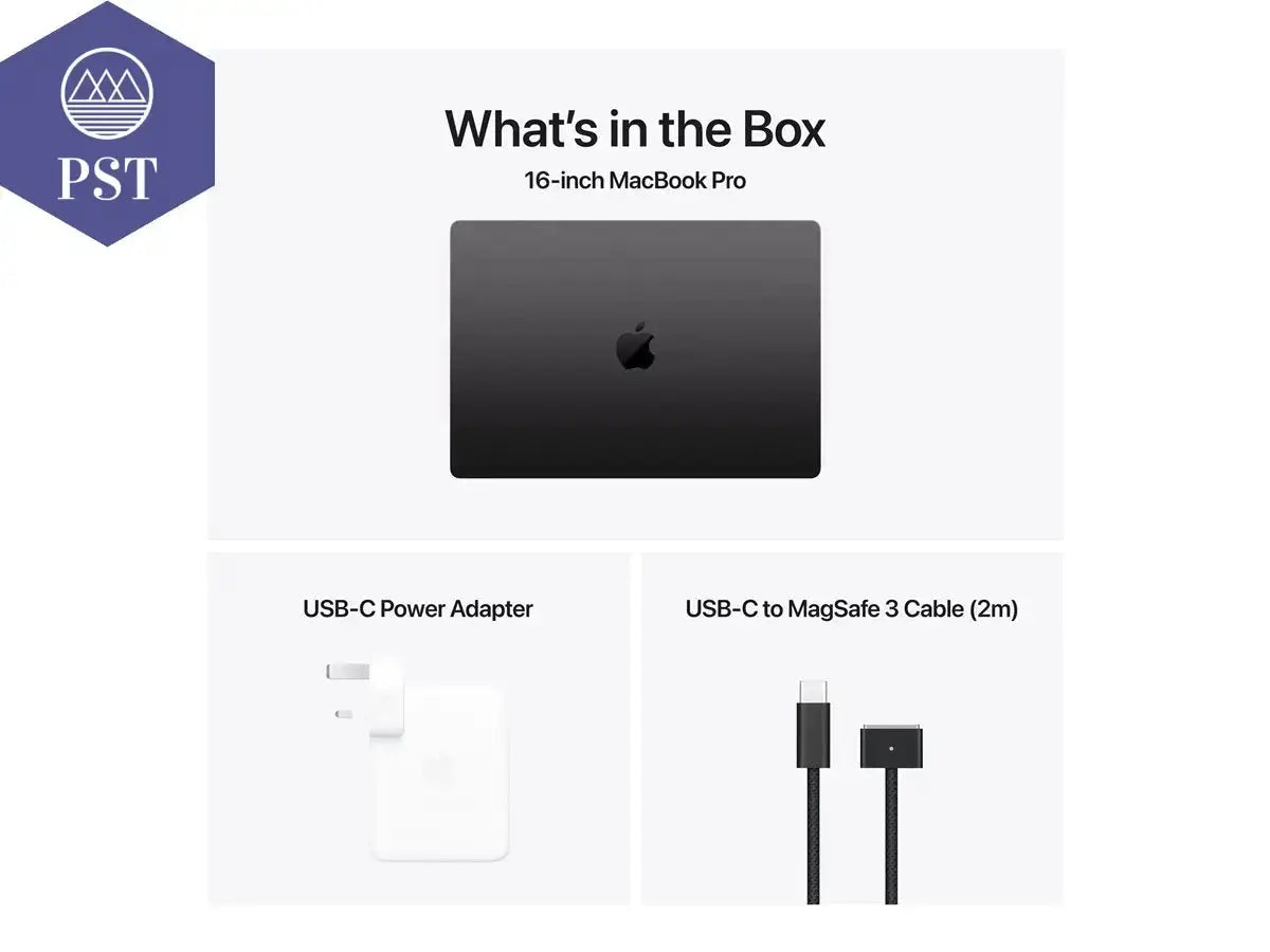 APPLE MacBook Pro 16Zoll 16,2" Apple M4 Pro Chip 14Core CPU 20Core GPU 24GB 1TB SSD MacOS 140W USB-C MBPro Retina XDR Display Space Black (Kopie) PST PS Tradings Laptop PST PS Tradings  PST PS Tradings