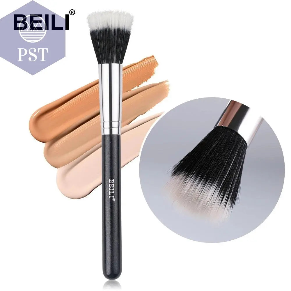 BEILI Black Big Powder Makeup Brushes Really Soft Foundation Highlight Single Professional Wool Fiber Brush Beauty Make up Tools - PST PS Tradings