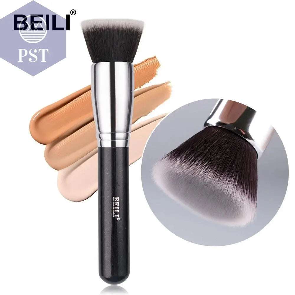 BEILI Black Big Powder Makeup Brushes Really Soft Foundation Highlight Single Professional Wool Fiber Brush Beauty Make up Tools - PST PS Tradings